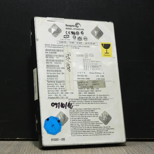Seagate ST340015A IDE Merevlemez 40GB 70/100