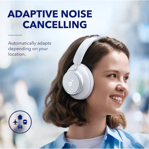 ANKER Vezeték Nélküli Fejhallgató, Soundcore Q45, Aktív Zajszűrő, fehér - A3040G21 - Image 4