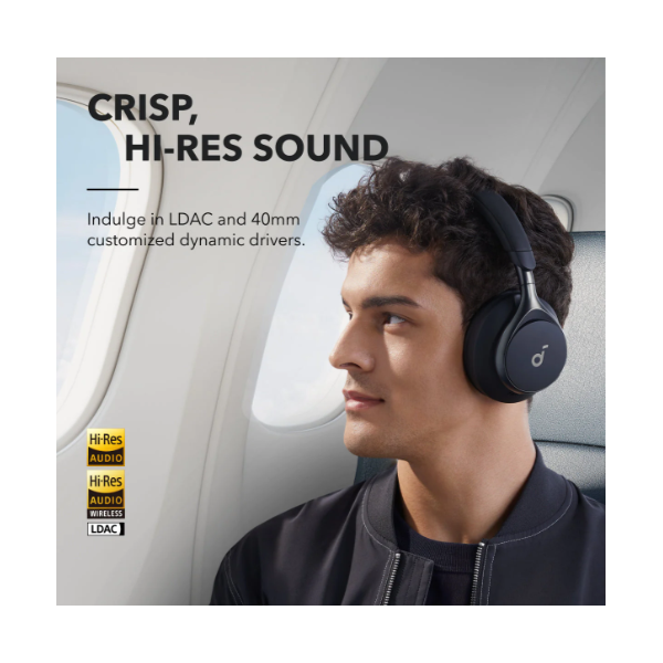 ANKER Vezeték Nélküli Fejhallgató, Soundcore Space One, Aktív Zajszűrő, fekete - A3035G11 - Image 4