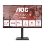 AOC IPS monitor 31,5"Q32E4U, 2560x1440,16:9, 350cd/m2, 4ms, DisplayPort/2xHDMI/4xUSB-A/1xUSB-B, hangszóró,áll.mag.,pivot