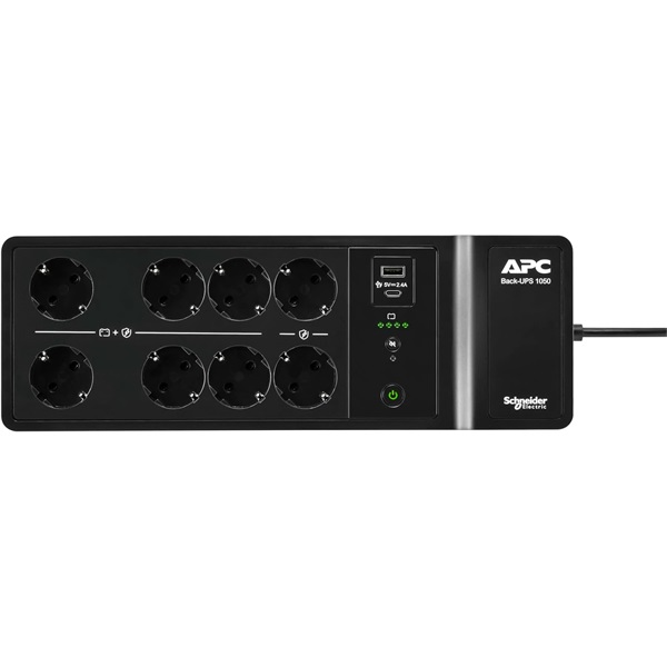 APC Back-UPS, 1050VA/600W Floor/Wall Mount, 230V, 8x Schuko CEE 7/3 outlets, USB Type A+C Port, User Replaceable Battery - Image 2