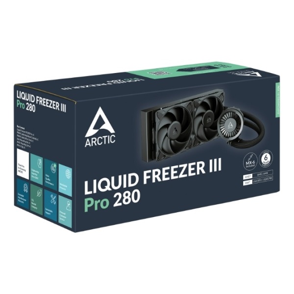ARCTIC COOLING CPU hűtő Liquid Freezer III Pro 280 (vízhűtés), Univerzális, Fekete - Image 2