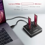 AXAGON ADSA-M2C USB-C 3.2 M. 2 fekete dual dokkoló állomás - Image 4
