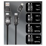 BLACKBIRD Adatkábel Extreme 4in1 USB-A/USB-C/Lightning 50-200cm, fekete - Image 5