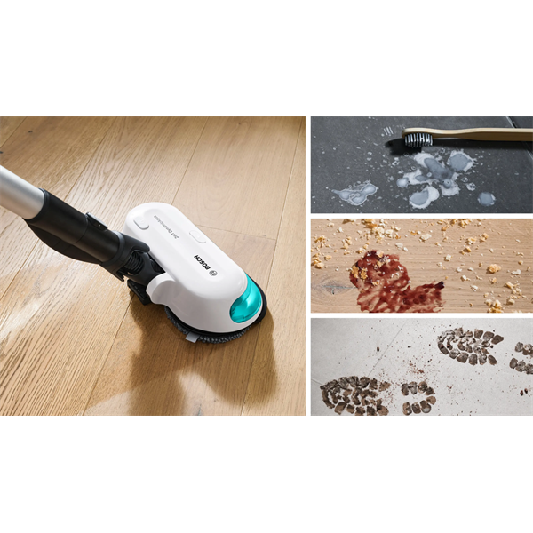 BOSCH BCS71HYG1 Unlimited 7 ProHygienic Aqua Vezeték nélküli porszívó,  2in1 DynamicAqua felmosó, Fehér/Türkiz - Image 3