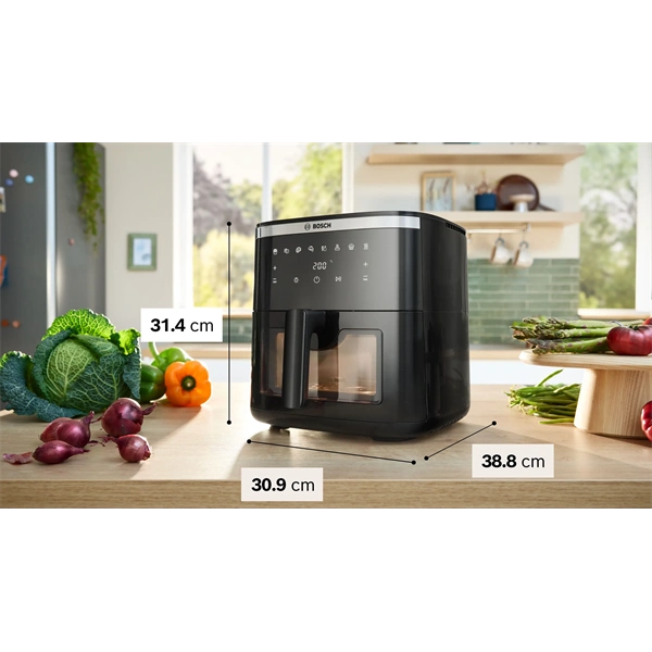 BOSCH MAF671B0 Serie6 Forrólevegős sütő, 7,2 l, betekintő ablak, 8 program, 1800W, Fekete - Image 3