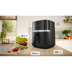 BOSCH MAFS2462B Serie 4 Forrólevegős sütő, 2050W, 6,1L,  9 automata program, Fekete - Image 3