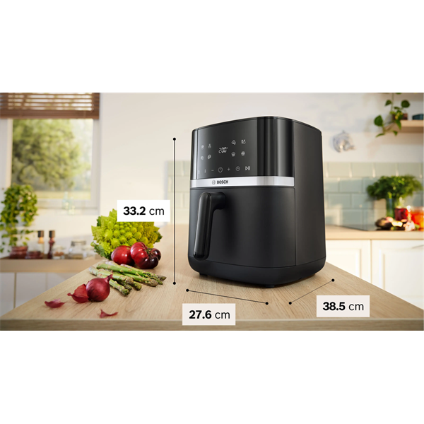 BOSCH MAFS2462B Serie 4 Forrólevegős sütő, 2050W, 6,1L,  9 automata program, Fekete - Image 3