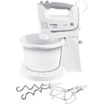 BOSCH MFQ36460 ErgoMixx Tálas kézi mixer, 450W, 5 fokozat, Fehér/Szürke