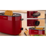 BOSCH TAT2M124 MyMoment Kenyérpirító, 970W, olvasztás, újramelegítés, Piros - Image 2