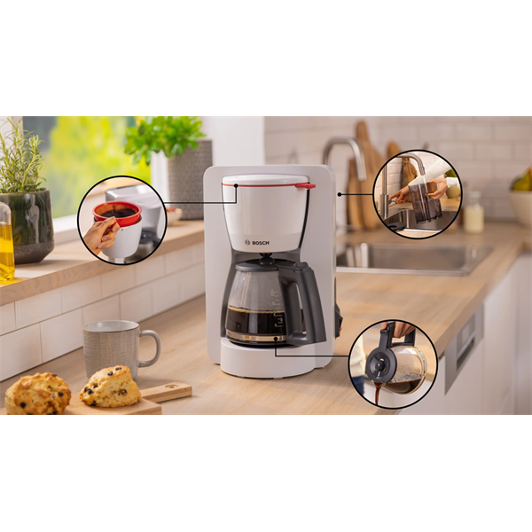 BOSCH TKA2M111 MyMoment Filteres kávéfőző, 1200W, 1,4L, Fehér - Image 2