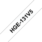 BROTHER szalag HGe-131, Átlátszó alapon Fekete, Nagy sebességű, 12mm  0.47", 8 méter, 5db/csomag