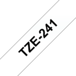 BROTHER szalag TZe-241, Fehér alapon Fekete, Laminált, 18mm 0.7", 8 méter
