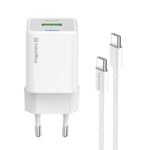 COLORWAY AC töltő GaN Mini CW-CHS053PDC-WT 30W PD port PPS USB (Type-C PD + USB QC4.0) kábel Type-C
