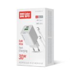 COLORWAY AC töltő GaN Mini CW-CHS053PDC-WT 30W PD port PPS USB (Type-C PD + USB QC4.0) kábel Type-C - Image 2