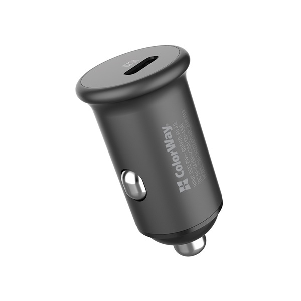 COLORWAY Autós töltő, CW-CHA028PD-GR, 1USB (Power Delivery Port USB Type-C (20W) szürke - Image 2