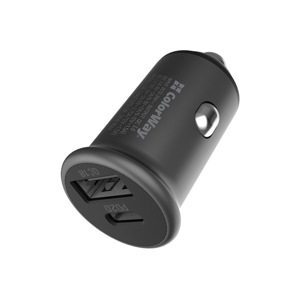COLORWAY Autós töltő, CW-CHA029PD-GR, 2xUSB (Type-C PD20W + USB QC3.0 ) (38W) szürke - Image 3