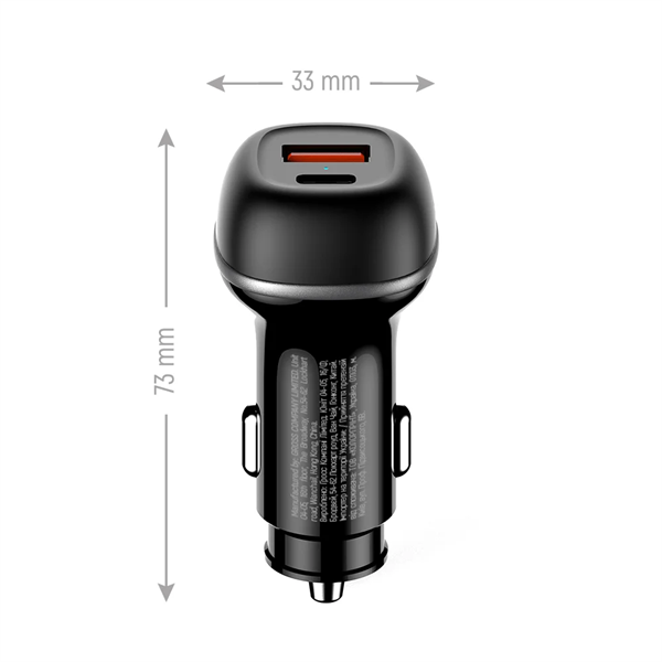 COLORWAY Autós töltő, CW-CHA067PD-BK, 2xUSB (Type-C PD45W + USB QC3.0 18W) (63W), fekete - Image 3