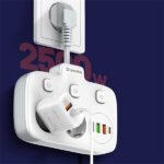 COLORWAY Hálózati elosztó, CW-CHE24PDW, 2 dugalj, 3xUSB-A, 1xUSB-C 2m, fekete - Image 2