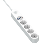 COLORWAY Hálózati elosztó, CW-CHE44PDW, 4 dugalj, 4xUSB (Type-C 2PD20W + 2USB QC3.0) (20 W), 2 m, fehér - Image 3