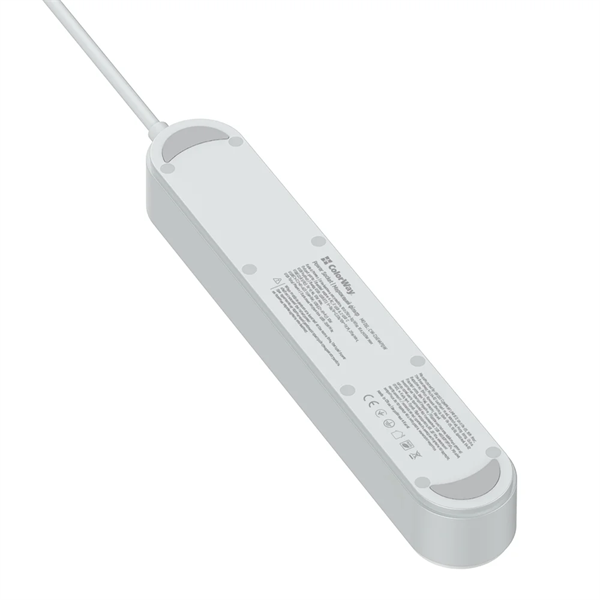 COLORWAY Hálózati elosztó, CW-CHE44PDW, 4 dugalj, 4xUSB (Type-C 2PD20W + 2USB QC3.0) (20 W), 2 m, fehér - Image 5
