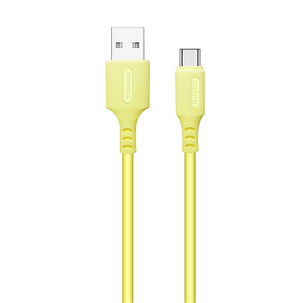 COLORWAY Kábel,  USB to Type-C (soft silicone) 2.4A 1m sárga - Image 2