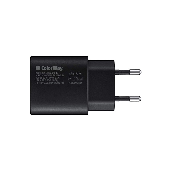 COLORWAY USB töltő adapter, Power Delivery Port PPS USB Type-C (25W)  fekete (CW-CHS033PD-BK) - Image 2