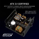CORSAIR Tápegység Moduláris, RM750x, 750W, ATX 3.1, PCIe 5.1, 14cm, Cybenetics Gold - Image 3