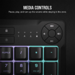 CORSAIR Vezetékes Billentyűzet Gaming, K55 CORE RGB, Médiavezérlő gombok, Cseppálló, US, fekete - Image 3