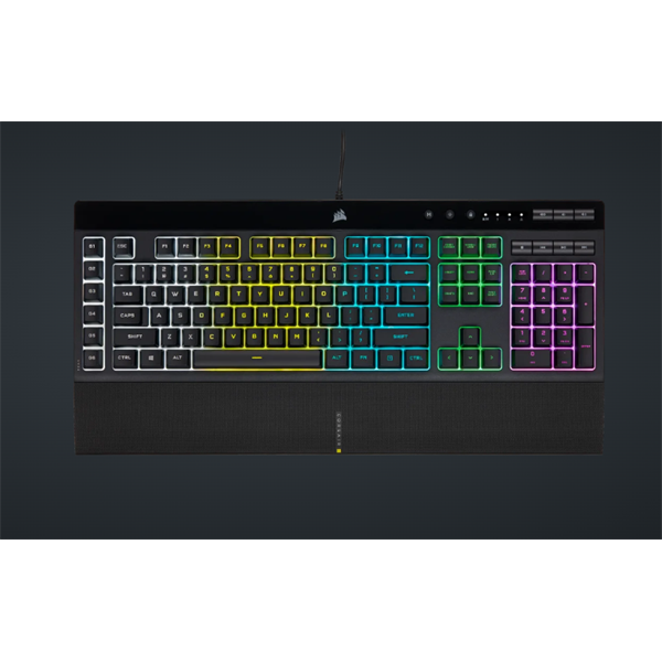 CORSAIR_Vezetekes_Billentyuzet_Gaming_K55_RGB_PRO_6_programozhato_billentyu_Cseppallo_Csuklotamasz_fekete-i1350653.png CORSAIR Vezetékes Billentyűzet Gaming, K55 RGB PRO, 6 programozható billentyű, Cseppálló, Csuklótámasz, US, fekete - Image 1