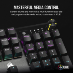 CORSAIR Vezetékes Billentyűzet Gaming, K70 CORE RGB, Mechanikus, MLX Red switch, 104 gombos, US, fekete - Image 4