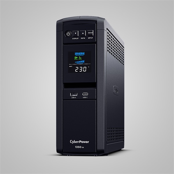 CYBERPOWER_UPS_gaming_6xSCHU2xUSB_1350VA_780W_230V_szinuszus_szunetmentes_tapegysegLINE-INTERAKTIV_AVR_szines_LCD-i1406618.jpg CYBERPOWER UPS gaming, 6xSCHU,2xUSB 1350VA 810W, 230V, színuszus szünetmentes tápegység,LINE-INTERAKTÍV, AVR, színes LCD - Image 1