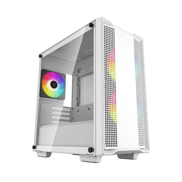 DEEPCOOL Ház Mini-ITX/Micro-ATX CC360 WH ARGB Tápegység nélkül, Fehér Üvegfalú - Image 1