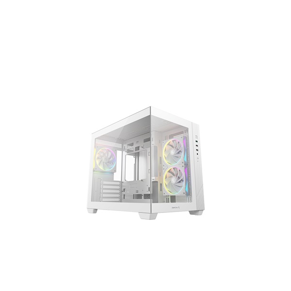 DEEPCOOL Ház Micro ATX CG330 3F WH, Tápegység nélkül, Fehér, Üvegfalú - Image 1