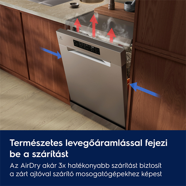 ELECTROLUX E62SC100SX Mosogatógép, 13 terítékes, LED kijelző, FelxiMax fiók, 60cm, Inox - Image 3