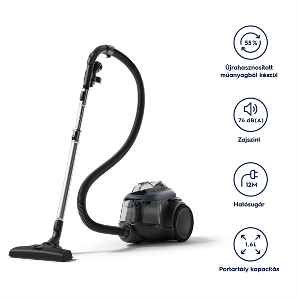 ELECTROLUX EL61C3DB Clean 600 porzsák nélküli porszívó, tartály: 2L, 74 dB, Kék - Image 2
