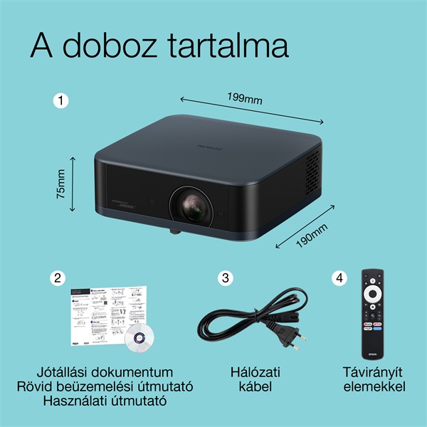 EPSON Projektor - Lifestudio Pop – EF-62N (3LCD, 1920x1080, 16:9, 700 AL, 5 000 000:1, HDMI/USB/WiFi) - Image 2