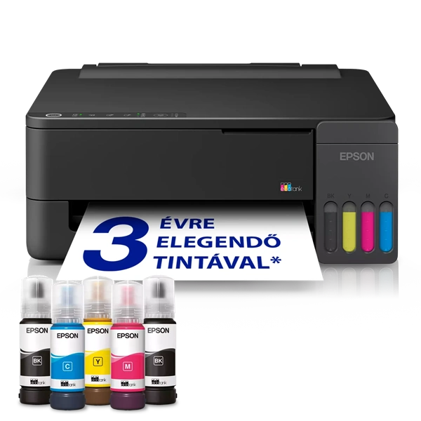 EPSON Tintasugaras nyomtató - EcoTank L1350 (A4, színes, 5760x1440 DPI, 33 lap/perc, USB/Wifi/Air Print) - Image 1