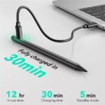 ESR Stylus Pen aktív toll rajzoláshoz, jegyzethez, 2018 után kiadott Apple iPad Air, iPad Mini (A17), iPad Pro, fekete - Image 3