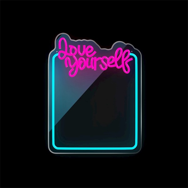 FOREVER LIGHT Neon világító LED tükör, LOVE YOURSELF, USB, be / ki kapcsoló, időzítő, 2 m kábel, 2év garancia - Image 2