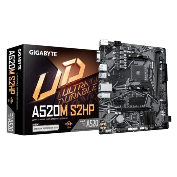 GIGABYTE_Alaplap_AM4_A520M_S2HP_AMD_A520_mATX-i2057482.webp GIGABYTE Alaplap AM4 A520M S2HP AMD A520, mATX - Image 1