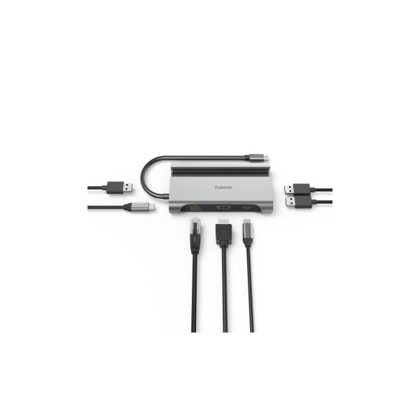 HAMA 00200143, FIC USB 3.2 GEN1 TYPE-C 7IN1, DOKKOLÓ (3X USB3.1, 2X USB-C, HDMI,LAN,PD) - Image 2