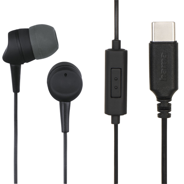 HAMA 184141, "BASIC4PHONE" IN-EAR FÜLHALLGATÓ,USB TYPE-C, FEKETE - Image 1
