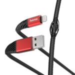 HAMA 201538, FIC E3 ADATKÁBEL  LIGHTNING "EXTREME" 1,5M, FEKETE-PIROS