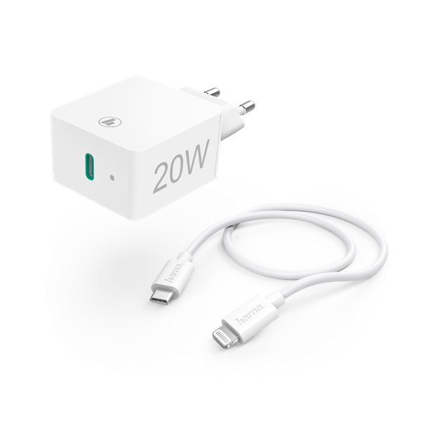 HAMA 201620, FIC E3 HÁLÓZTI TÖLTŐ (PD) 20W+LIGHTNING - USB TYPE-C ADATKÁBEL - Image 1