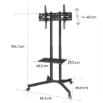 HAMA 220874, TV TARTÓ ÁLLVÁNY,"FITV" TROLLEY GURULÓS (600X400) 75"-IG - Image 2