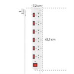 HAMA 223159, HÁLÓZATI ELOSZTÓ, 6-OS, 90 FOK,KÜLÖN KAPCSOLHATÓ 6+1, FEHÉR FIP - Image 4
