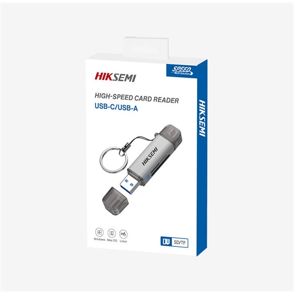 HIKSEMI Kártyaolvasó USB 3.0/Type-C SD & TF kártya, (5Gbps), Szürke (HIKVISION) - Image 2