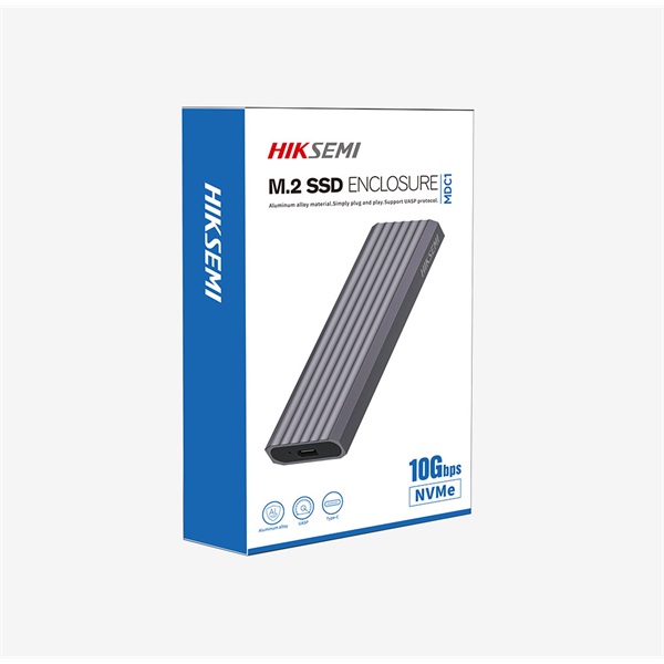 HIKSEMI Külső Ház M.2 SSD NVMe Alumínium ház, USB 3.2/Type-C (10Gbps), Szürke (HIKVISION) - Image 2