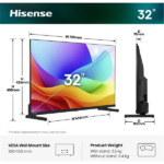 HISENSE 32A5S FHD Smart Hi-QLED TV 32"/80cm, 1920x1080, HDMI/USB/RJ45/Wifi - Image 2